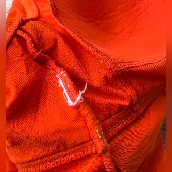 Orange One-piece swimming suit rushed sides with bow. - Picture 7 of 10